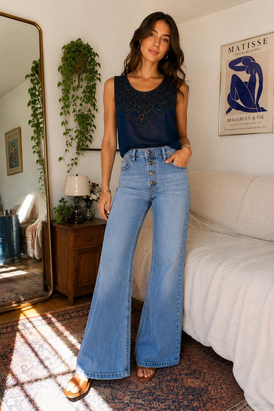 VTG Lee Jeans Heritage Flare Exposed Button Fly Sz 12 30x31 Retro Bell Bottom